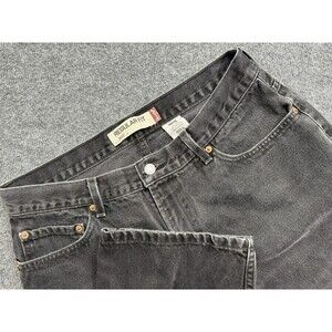 Levi 505 Jeans Mens 36x30 Black Regular Fit Dark Wash Straight  Denim 06’